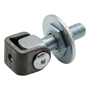 PSG justerbart gångjärn för svetsning M12 galvaniserat med svart öra