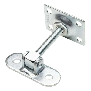 PSG justerbar grindgångjärn M12 med två monteringsplåtar galvaniserat