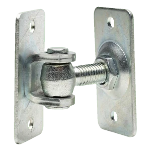 Justerbart gångjärn M12 dubbelsidig skruvmontage – bas 74×38 mm för grindar och portar