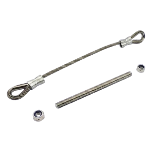 PSG Säkerhetslina stål för flygelbommar 300 mm med M12 stång