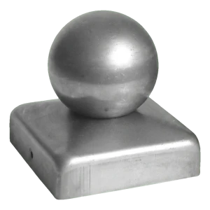 Ståltak för stängselstolpe 100×100 mm med kula fi 60 mm – obehandlad