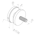 Punktfäste för glas 8-17,52 mm ø 50/8/M10x50 AISI 304 platt system svart 000-505 (3)