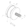 Punktinfästning för glas 8-17,52 mm fi 50/8/M8x45 AISI 304 plant system satin 000-477 (3)