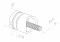Punktfäste för glas 6-12mm ø 30/13/M8x40 AISI304 system 42,4 satin 000-521 (3)