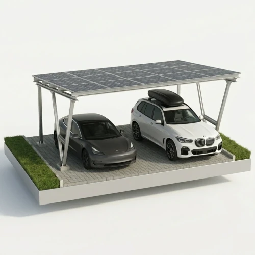 Fotovoltaiskt skjul VICA för 2 fordon SOLO Carport GPV-105-02 (1)