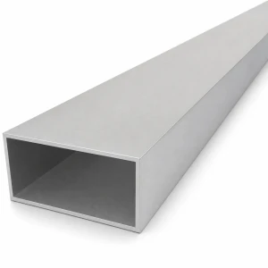 Rektangulärt aluminiumrör 40×80×2 mm – slutet profil EN AW-6060, längd 2000 mm