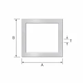 Rektangulärt aluminiumrör 25×100×2 mm – slutet profil EN AW-6060, L=2000 mm 001-855 (2)