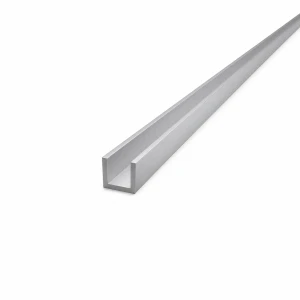 Aluminium U-profil 15×15×2 mm – C/U-profil, längd 2000 mm