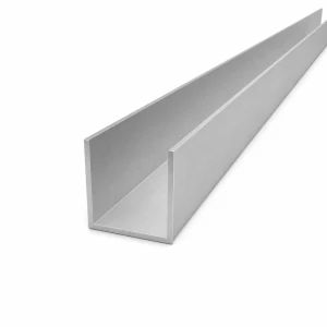 Aluminiumspår 40×40×2 mm – C/U-profil EN AW-6060, längd 2000 mm