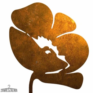 Zawieszalnia Biżuteria Ogrodowa – dekorativ vallmo i corten-stål XL 14×96 cm