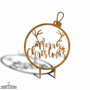 Zawieszalnia – trädgårdsdekor Julgranskulans Merry Christmas XL 77 cm i cortenstål