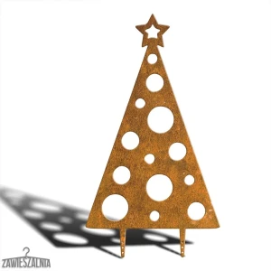 Trädgårdsdekorativ julgran XXL 92 cm i corten-stål, prickigt mönster