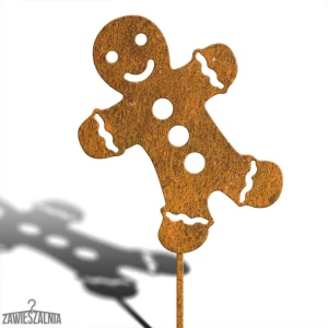 Zawieszalnia – trädgårdsdekoration Pepparkaksgubben XXL i corténstål 98 cm