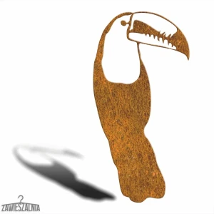 Zawieszalnia – trädgårdsdekor Tukan i Corten-stål L 23×45 cm