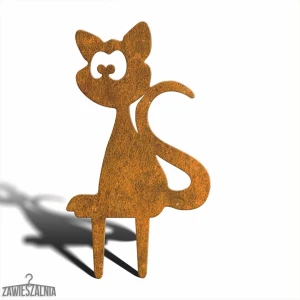 Pupil Ogrodowy – trädgårdsdekoration Katten Maurycy M i Corten-stål 39 cm