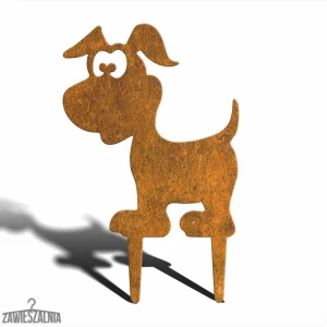 Pupil Ogrodowy – trädgårdsdekoration Hunden Maksio M 25×39 cm, Corten-stål