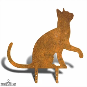 Trädgårdsskrämma Zawieszalnia Katt Tass L 41×42 cm – Corten-stål med naturlig patina