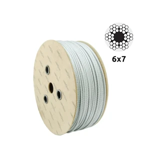 Förzinkad stållina Ø4,0 mm – konstruktion 6×7, fiberkärna