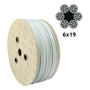 Förzinkad stållina Ø12,0 mm 6×19 med fiberkärna FC