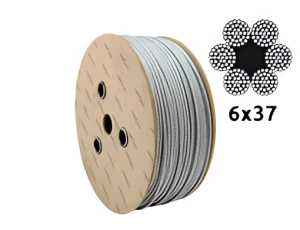 Förzinkad stållina Ø12,0 mm 6×37 med fiberkärna FC