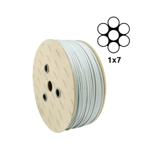 Galvaniserad stållina Ø1,0 mm 1×7 enkellitsad – försäljning per meter