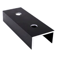 Skarv för PV-monteringsprofil, anodiserad svart aluminium, 120 mm, U-profil 25×45