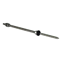 Dubbelgängad skruv M10×300 mm A2 för PV-adaptrar och triangelfästen med EPDM-bricka