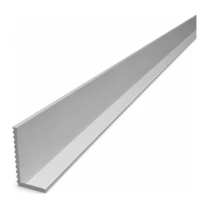 Räfflad aluminiumvinkel med olika benlängder 40×20×2,6 mm – L-profil, längd 2000 mm