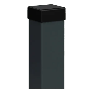 Staketstolpe 80x80 mm grafit RAL 7016 med topplock – 2,0 m