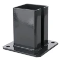 Stalfundament för staketstolpe 100×100 mm – monteringsfot grafit RAL 7016 000-792 (1)