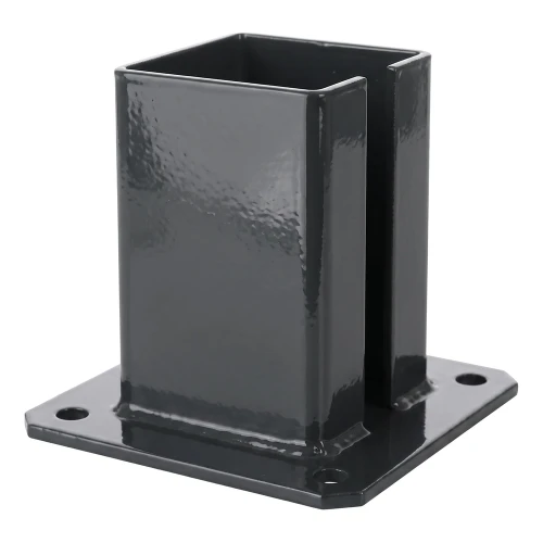 Stalfundament för staketstolpe 100×100 mm – monteringsfot grafit RAL 7016 000-792 (1)