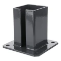 Stalfundament för staketstolpe 100×100 mm – monteringsfot grafit RAL 7016 000-792 (2)
