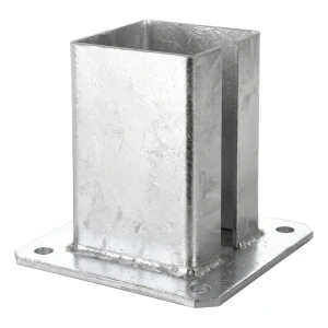 Stalfot till staket- och grindstolpe 100×100 mm, varmförzinkad