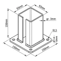 Stalfot till staket- och grindstolpe 100×100 mm, varmförzinkad 000-789 (3)