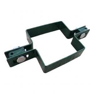 Panelklammer för staket, mellanposition, fyrkantig 80×80 mm, grön RAL 6005