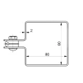 Ändklammer för staket 80×80 mm grafit RAL 7016 – monteringssats 001-619 (4)