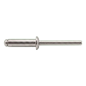 Blindnit i rostfritt stål A2/A2 ISO 15983 4,0×10 mm – platt huvud, öppen – kartong med 500 st.