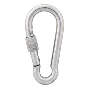 Karbinhake med skruvlåsning galvaniserad 4×40 mm – låsmutter, DIN 5299 D