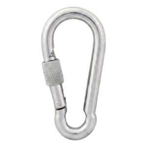 Karbinhake med skruvlåsning galvaniserad 5×50 mm – låsmutter, DIN 5299 D