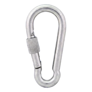 Karbinhake med skruvlåsning galvaniserad 10×100 mm – låsmutter, DIN 5299 D