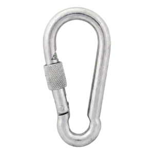 Karbinhake med skruvlåsning, galvaniserad 6×60 mm – låsmutter, DIN 5299 D
