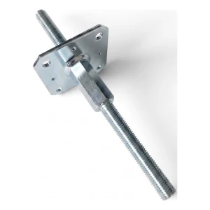 Stolpsko höjdjusterbar 110×110 mm, gänga M20 – höjd 330 mm, galvaniserad