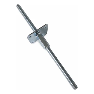 Stolpsko höjdjusterbar 110×110 mm, gänga M20 – höjd 500 mm, galvaniserad