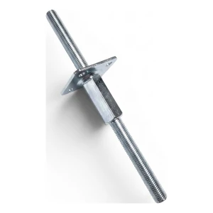Stolpsko höjdjusterbar 80×80 mm, gänga M20 – höjd 330 mm, förzinkad