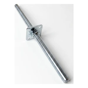 Stolpsko höjdjusterbar 80×80 mm, gänga M24 – höjd 500 mm, förzinkad