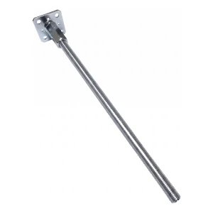 Stolpsko höjdjusterbar 80×80 mm, gänga M20 – höjd 500 mm, galvaniserad
