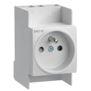 Hager DIN-skena uttag 10-16A 250V med jordstift