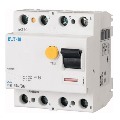 Jordfelsbrytare 4P 40A 6kA 100mA typ A PF6-40/4/01-A GPV-401-11