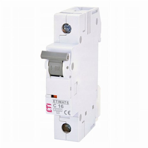 Överströmsbrytare B 16A 1P 6kA ETIMAT6 002111516 ETI GPV-401-31