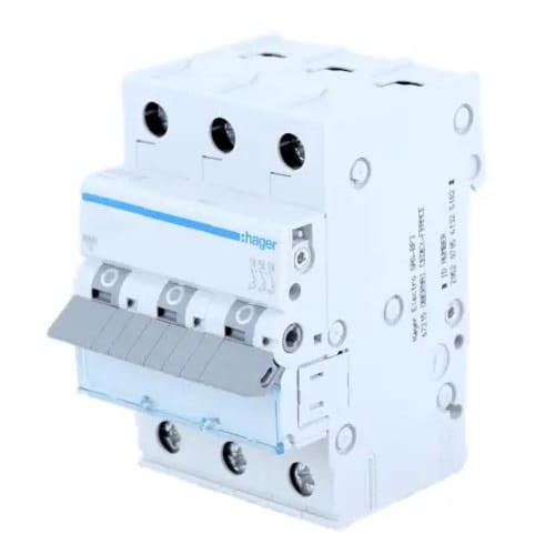 Överströmsbrytare B 20A 3P 6kA MBN320E HAGER GPV-401-54